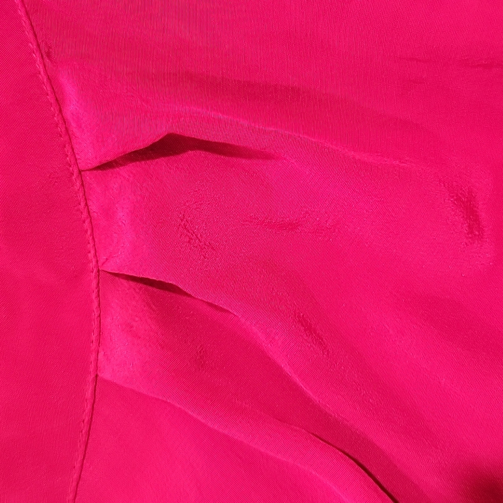 Halston III fushia neck scarf silk shirt dress 8 - Picture 7 of 11